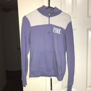 PINK Victoria's Secret Quarter Zip up Lavender, Color block Pullover Sweatshirt